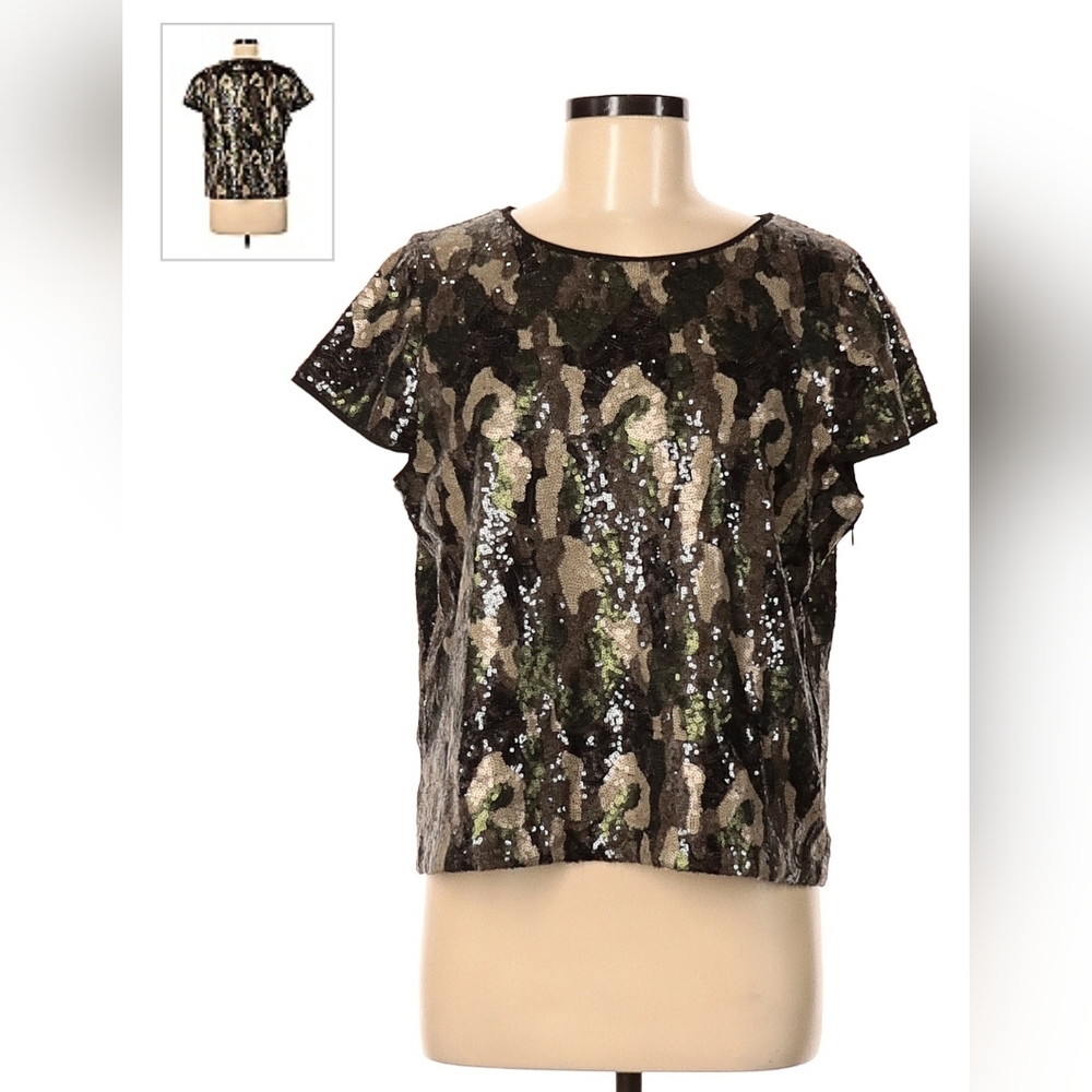 Vince Camuto sequin short sleeve top